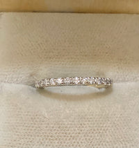 Unique Solid White Gold 14-Diamonds Half Eternity Band Ring - $4K Appraisal Value w/CoA} APR57