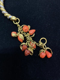 1940s Vintage 18K Gold Fruit Bracelet with 9 Corals! - $15K Appraisal Value w/ CoA! APR 57