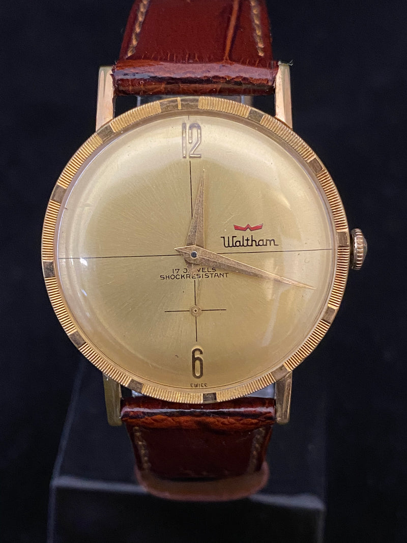 WALTHAM 17 JEWELS Swiss Made w/ Gold-Tone Dial Wristwatch - $4.3K APR Value w/ CoA! APR 57