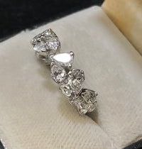 Unique Designer Solid White Gold Eternity Band Ring with 4+Ct. Pear Diamonds - $30K Appraisal Value w/CoA} APR57
