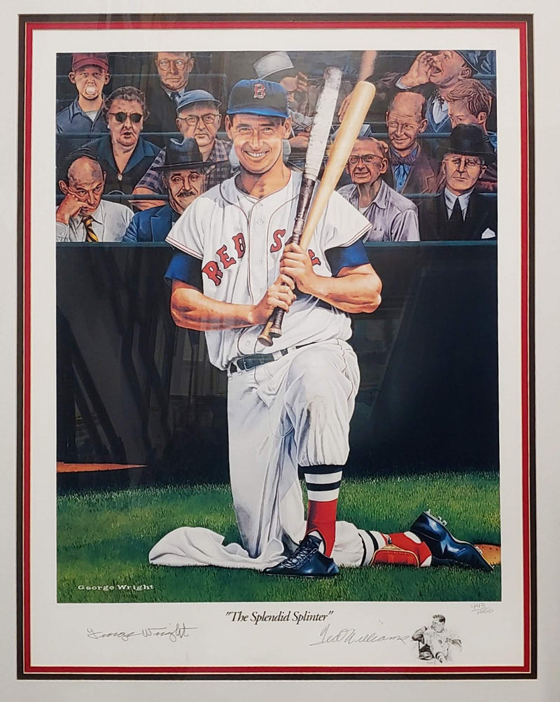TED WILLIAMS "The Splendid Splinter"  Boston Red Sox Autographed Lithograph by  George Wright - $3K APR VALUE w/ CoA! ✓ APR 57