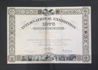 1876 Centennial International Exhibition Certificate of Award- $1.5K VALUE APR 57