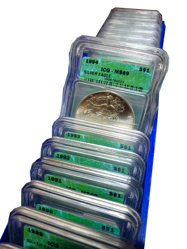 1989-2005  Lot of 19 Silver Eagle Dollars MS-69 (ICG) - $5K APR Value w/ CoA! ✿✓ APR 57