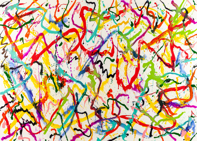NEIL KERMAN "Abstract on White Carnivale" Acrylic on Canvas - $30K Appraisal Value! APR 57