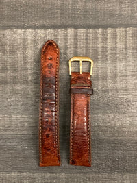 Brown Ostrich Leather Padded Watch Strap - $350 APR VALUE w/ CoA! ✓ APR 57