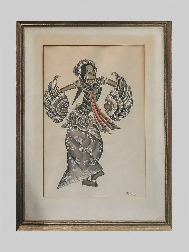 Made Budi, Untitled Female Dancer, 1940s Watercolor & Gouache - $8K APR Value w/ CoA! APR 57