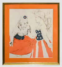 Vintage 1970s Unsigned Statue of Liberty Modern Lithograph - $3K Appraisal Value! APR 57