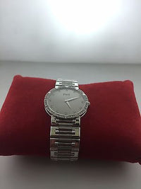 PIAGET Men's 18K White Gold Wristwatch with Diamond Covered Bezel & Diamond Markers - $50K VALUE APR 57
