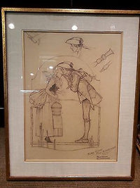 Norman Rockwell, Pencil Sketch of “The Milkmaid”, Extremely Rare - $400K Apr. Value* APR 57