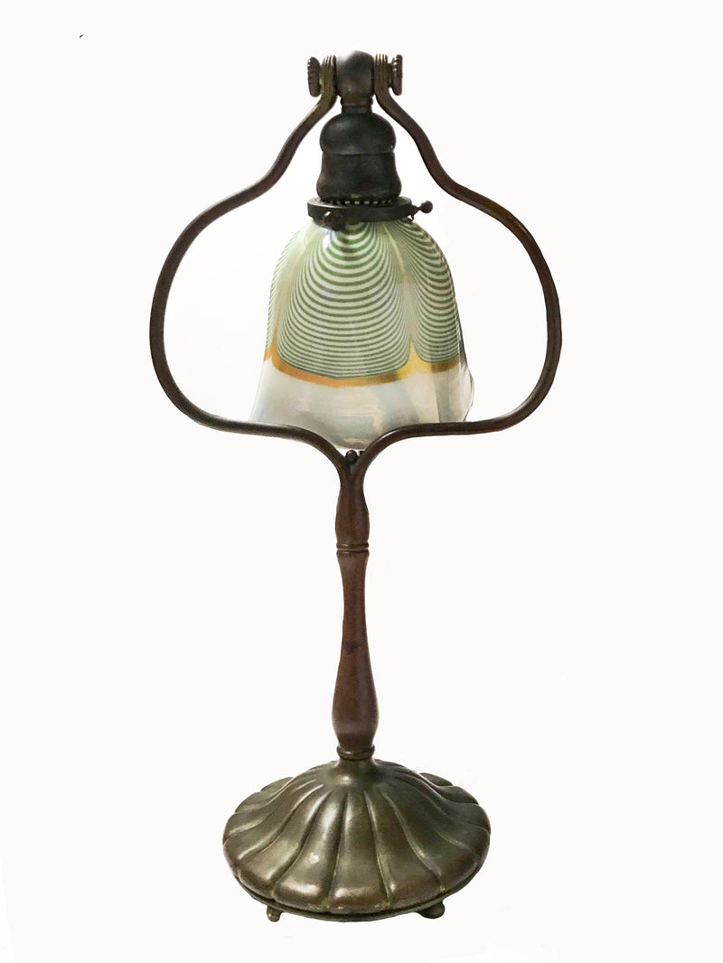 TIFFANY STUDIOS 1920s Art Nouveau Harp Table Lamp w/ Shade -$15K APR VALUE w/ CoA! +✓ APR 57