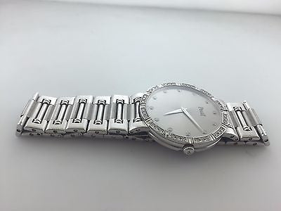 PIAGET Men's 18K White Gold Wristwatch with Diamond Covered Bezel & Diamond Markers - $50K VALUE APR 57