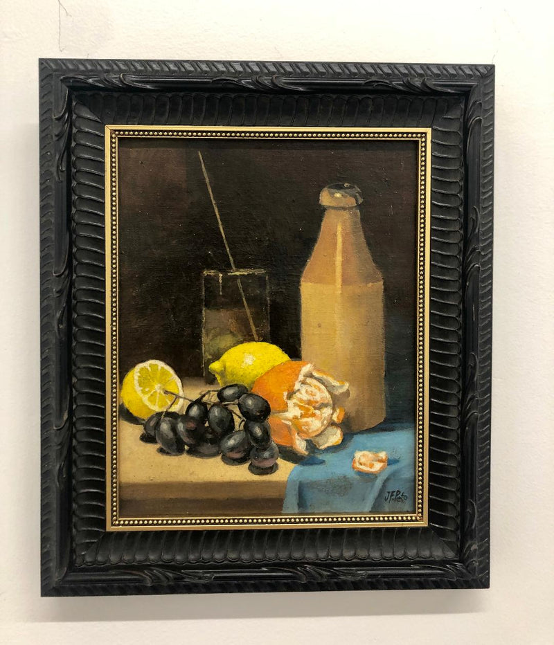 John F. Peto Trompe-l'œil Still Life Fruit Milk Oil on Canvas - $300K APR w/ CoA
