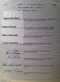 Rare List with Signatures of C.H. Mayo, W.J Mayo, Fred Astaire, Eddie Rickenbacker - $10K VALUE APR 57