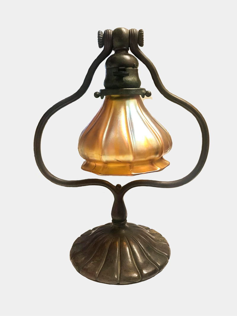TIFFANY STUDIOS 1920s Art Nouveau Bronze 419 Lamp with Shade - $20K APR VALUE w/ CoA! +✓ APR 57