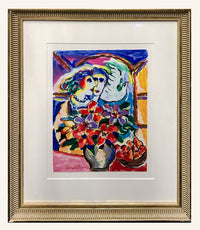 Zamy Steynovitz "Lovers at the Window" 1996 Serigraph on Paper, Signed & Numbered, Professionally Matted & Framed - $3K Appraisal Value w/ CoA!!! APR 57