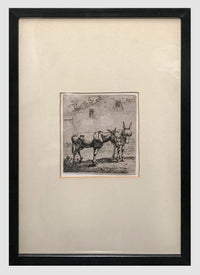 KAREL DUJARDIN “Two Donkeys” 1652 Etching on Paper - $20K APR Value w/ CoA! + APR 57