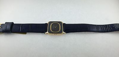 PATEK PHILIPPE 18K Yellow Gold Wristwatch w/ Rare Blue Dial on Leather Strap - $40K VALUE APR 57