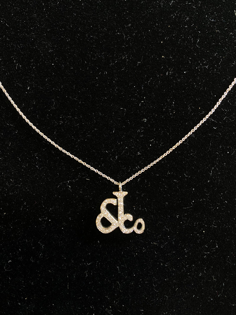JACOB & CO Italian Designer 18K White Gold 72-Diamond Initial Pendant Necklace - $15K Appraisal Value w/CoA} APR 57