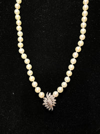Unique Elegant Deigner's SWG 55 Pearls /25 Diamonds Strand Necklace w $10K COA} APR 57