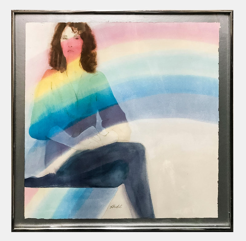 Diane Hodel “Rainbow Woman” 1970s Mixed Media on Paper - $1K APR Value w/ CoA! + APR 57