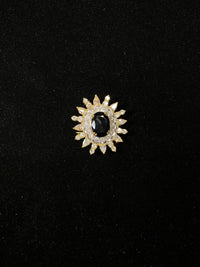 Beautiful 18K WG/YG Sun Motif Brooch Pendant w/ 7.0ct Sapphire & 38-Diamonds! - $60K Appraisal Value w/CoA} APR 57