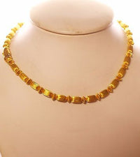 Greek Designer 18K Yellow Gold Necklace w/ Textured Cylinder Motif - $15K VALUE APR 57