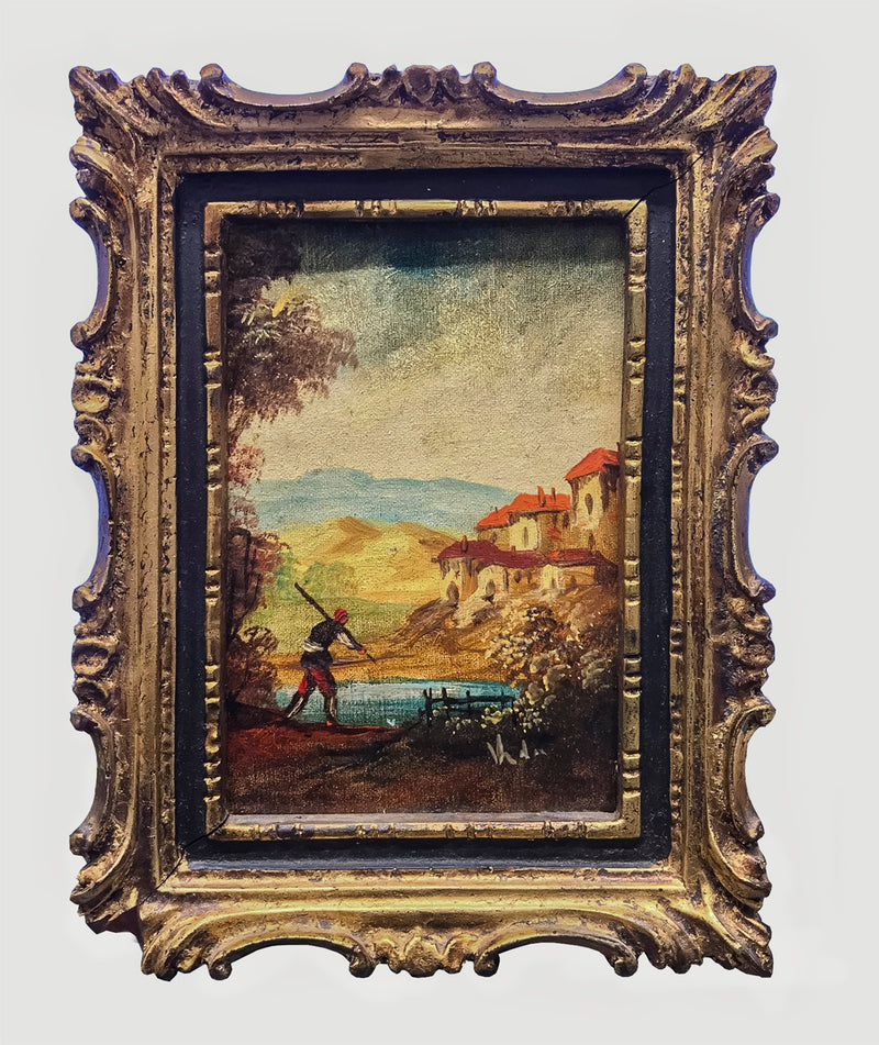 Signed c.1910 Miniature Landscape Oil Painting w/Period Frame - $4K APR Value w/ CoA! + APR 57