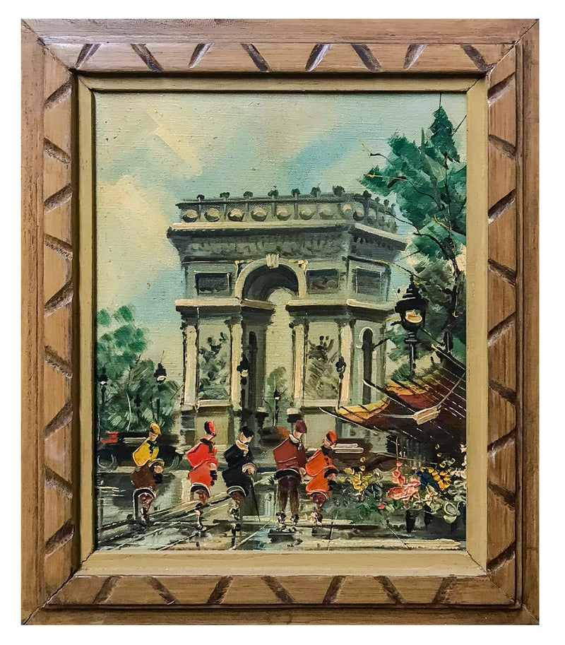Vintage 1940s, "Arc de Triomphe" Oil on Canvas French Landscape - $2.5K APR Value w/ CoA! APR57