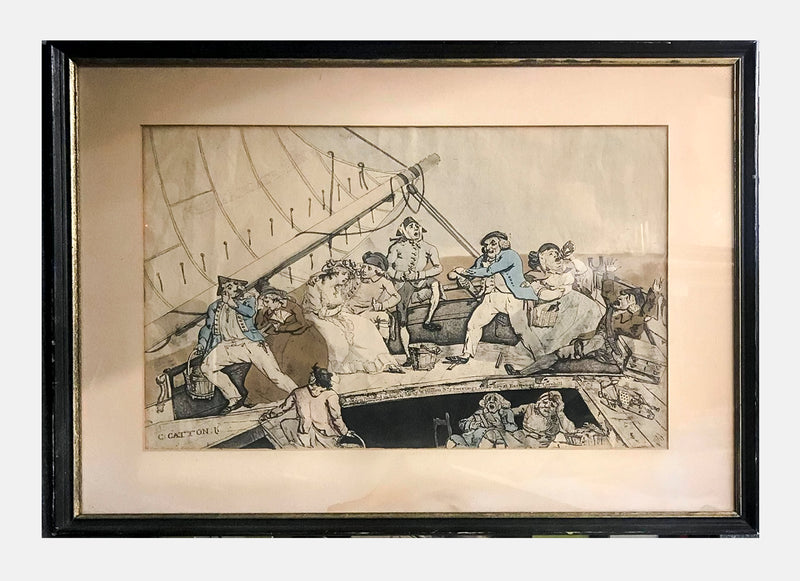 CHARLES CATTON JR "The Margate Hoy" 1785 Colored Etching and Aquatint - $8K APR Value w/ CoA! APR 57