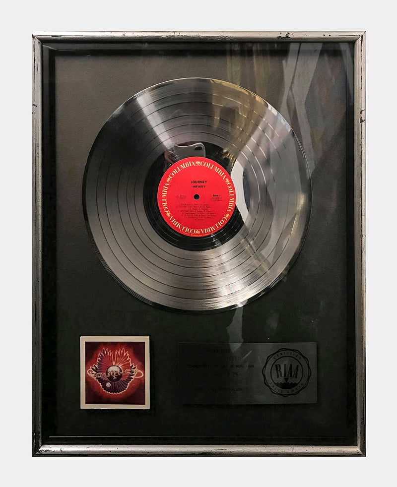 JOURNEY Infinity 1978 Platinum Record Sales Award - $10K APR Value w/ CoA! +✓ APR 57
