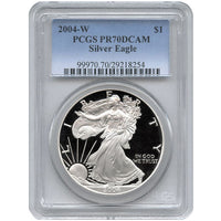 2004-W 1 oz Proof American Silver Eagle Coin PCGS PR70 DCAM APR 57