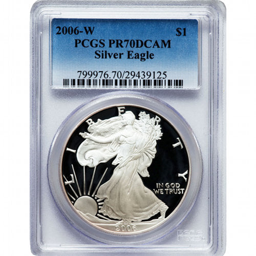 2006-W 1 oz Proof American Silver Eagle Coin PCGS PR70 DCAM APR 57