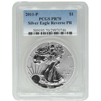2011-P 1 oz Reverse Proof American Silver Eagle Coin PCGS PR70 APR 57