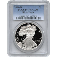 2014-W 1 oz Proof American Silver Eagle Coin PCGS PR70 DCAM APR 57