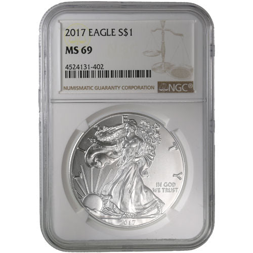 2017 1 oz American Silver Eagle Coin NGC MS69 APR 57