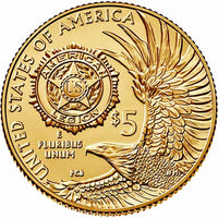 2019-W $5 American Legion 100th Anniversary Gold Coin (BU, Box + CoA) APR 57