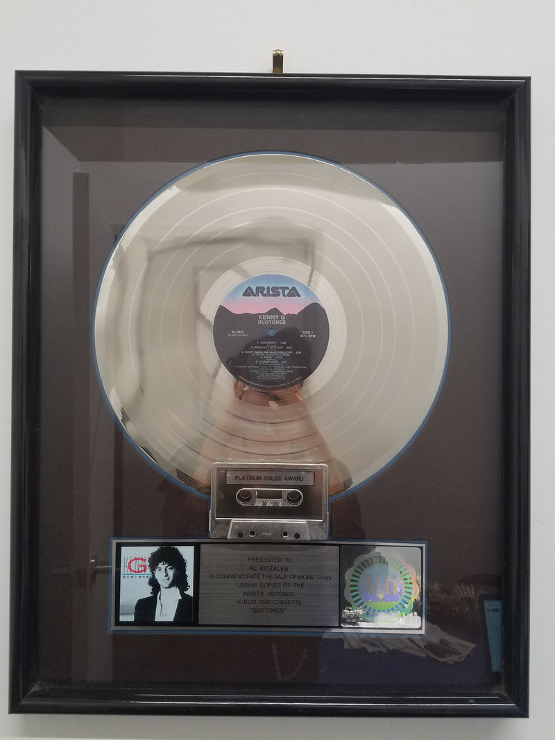KENNY G "Duotones" 1986 Platinum Sales Award Presented  - $5K APR Value w/ CoA! +✓ APR 57