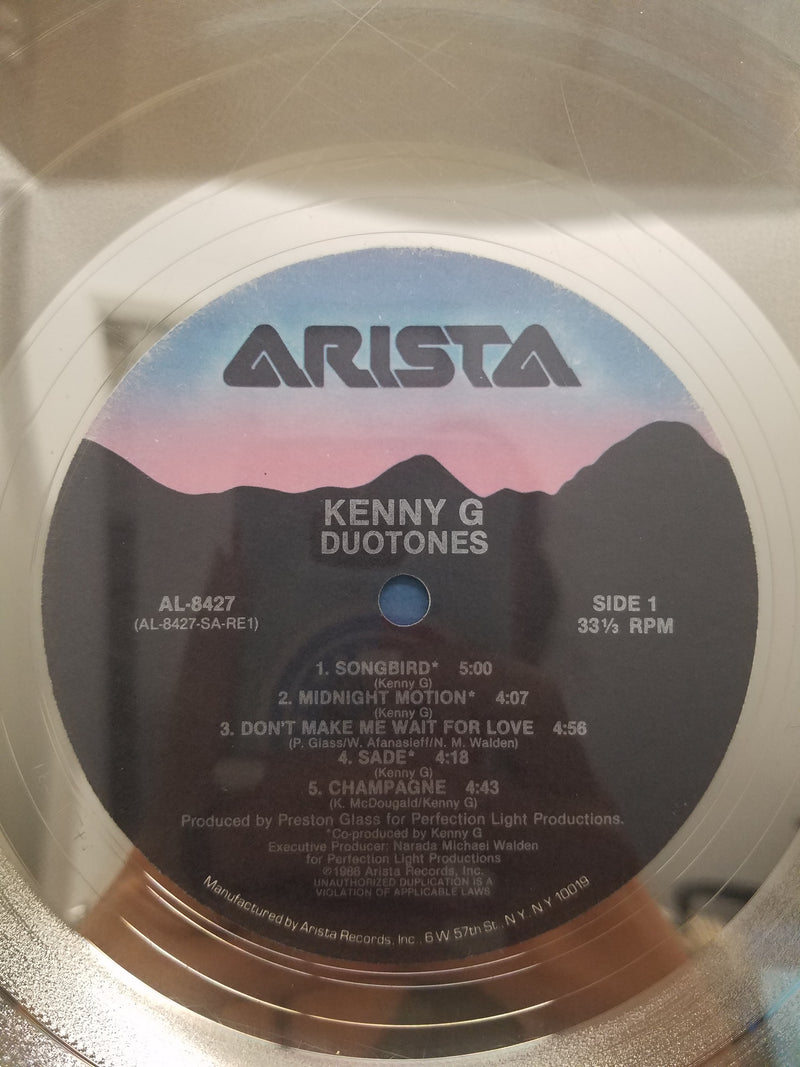 KENNY G "Duotones" 1986 Platinum Sales Award Presented  - $5K APR Value w/ CoA! +✓ APR 57