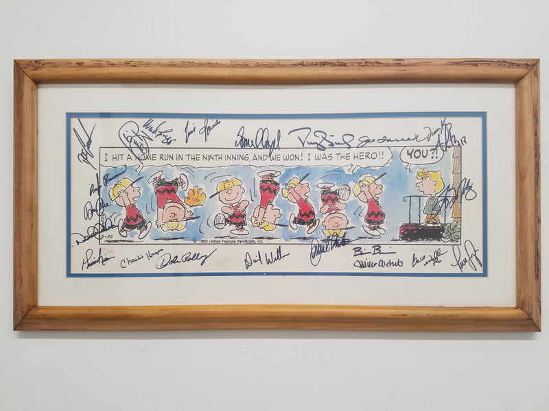 CHARLES SCHULZ New York Yankees Team Signed "Peanuts" Comic Strip, "The Hero", C. 1996 - $10K VALUE APR 57