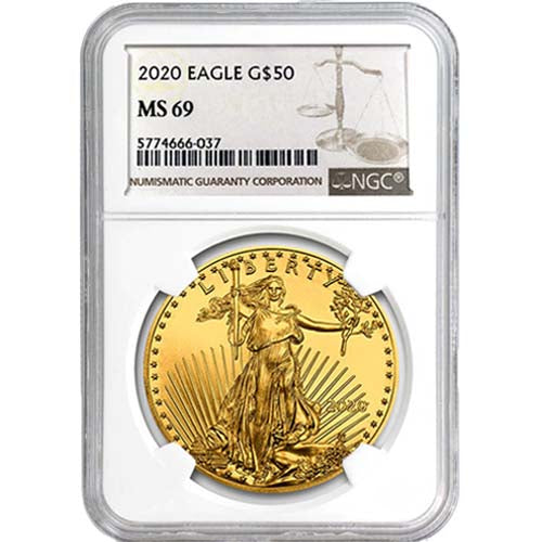 assorted modern dates 1 oz American Gold Eagle Coin NGC MS69 APR 57