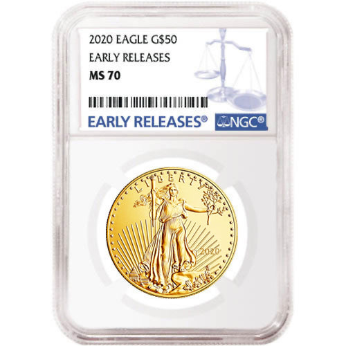 assorted modern dates 2020 1 oz American Gold Eagle Coin NGC MS70 ER APR 57