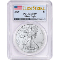 2020 1 oz American Silver Eagle Coin PCGS MS69 FS APR 57