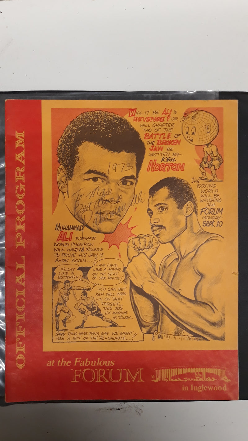 Official Signed Program Muhammed Ali vs Ken Norton Rematch, Sept 10, 1973 -w/CoA $3K APR Value**** APR 57