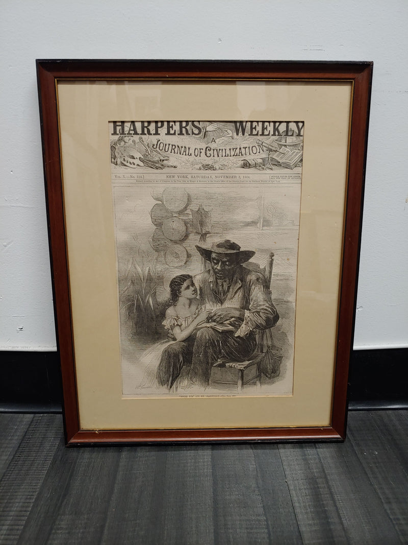 “Uncle Tom” and his grandchild on Harper’s Weekly  - $2K Appraisal Value! ✓ APR 57