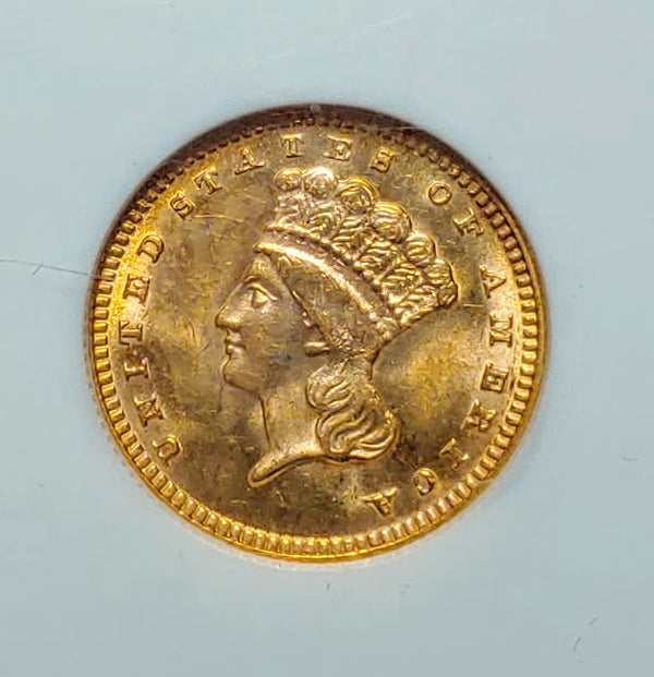 1888 Gold Indian Princess Bass One Dollar Coin MS-65 (NGC) - $10K APR Value w/ CoA! ✿✓ APR 57