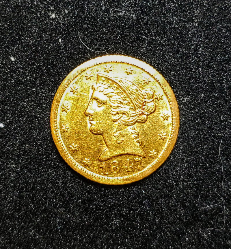 1847-D Rare $5 Half Eagle Liberty Head MS-60 - $13K APR Value w/ CoA! ✿✓ APR 57