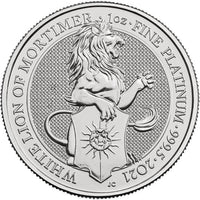 2021 1 oz British Platinum Queen’s Beast White Lion Coin (BU) APR 57