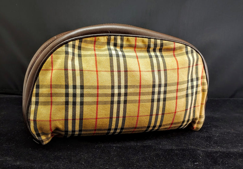 BURBERRY Check Canvas and Leather Cosmetics Bag - $800 Appraisal Value! APR 57