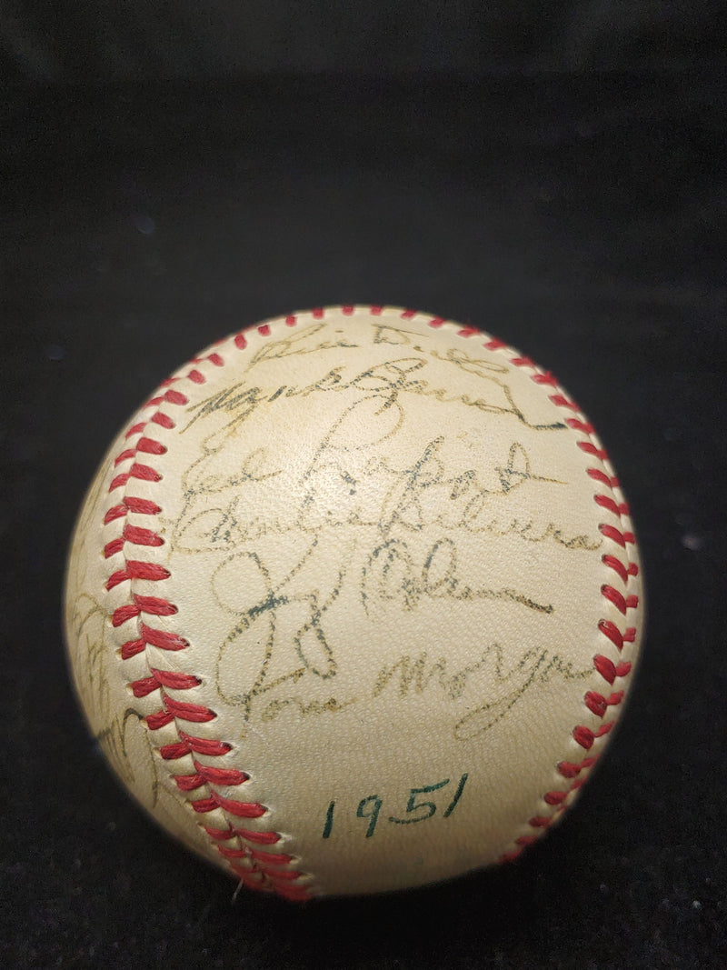 1951 New York Yankees Team-Signed Baseball with Mickey Mantle and Joe DiMaggio Rookie Signatures - $15K Appraisal Value! APR 57