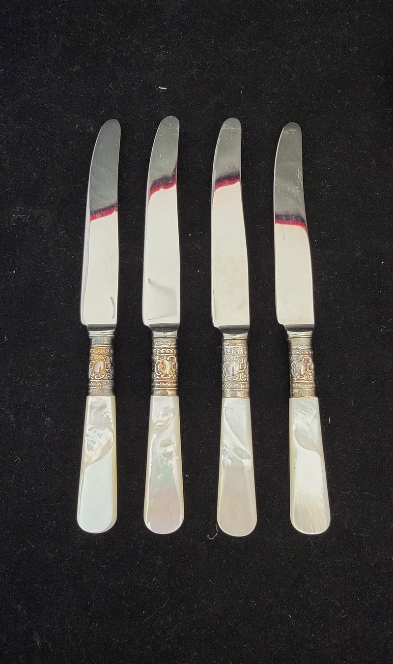 Lee & Wigfull Mother of Pearl and Silver Plate Flatware -$800 APR Value w/ CoA! APR57